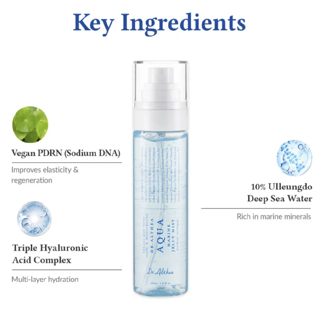 Dr. Althea Aqua Marine Jelly Mist | 3-in-1 Hydration, Dewy Glow & Makeup Setting