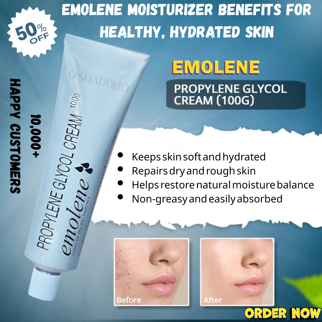 Emolene Cream 100g - Intense Moisturizer for Dry Skin, Smoothens & Helps Fade Marks & Acne Spots