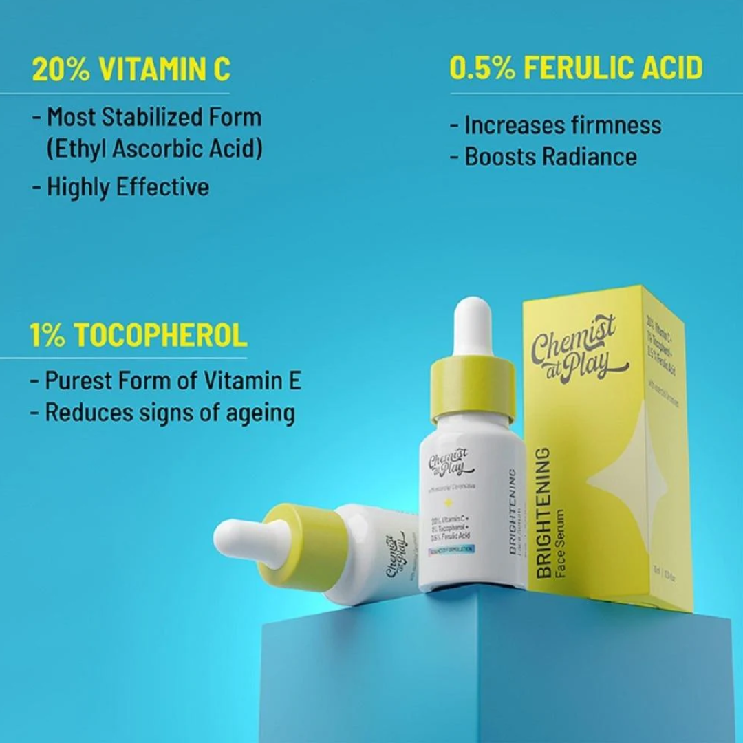 Chemist at play Vitamin C serum - Reduce Ance & dark spots and Brighten skin tone in just 7 days