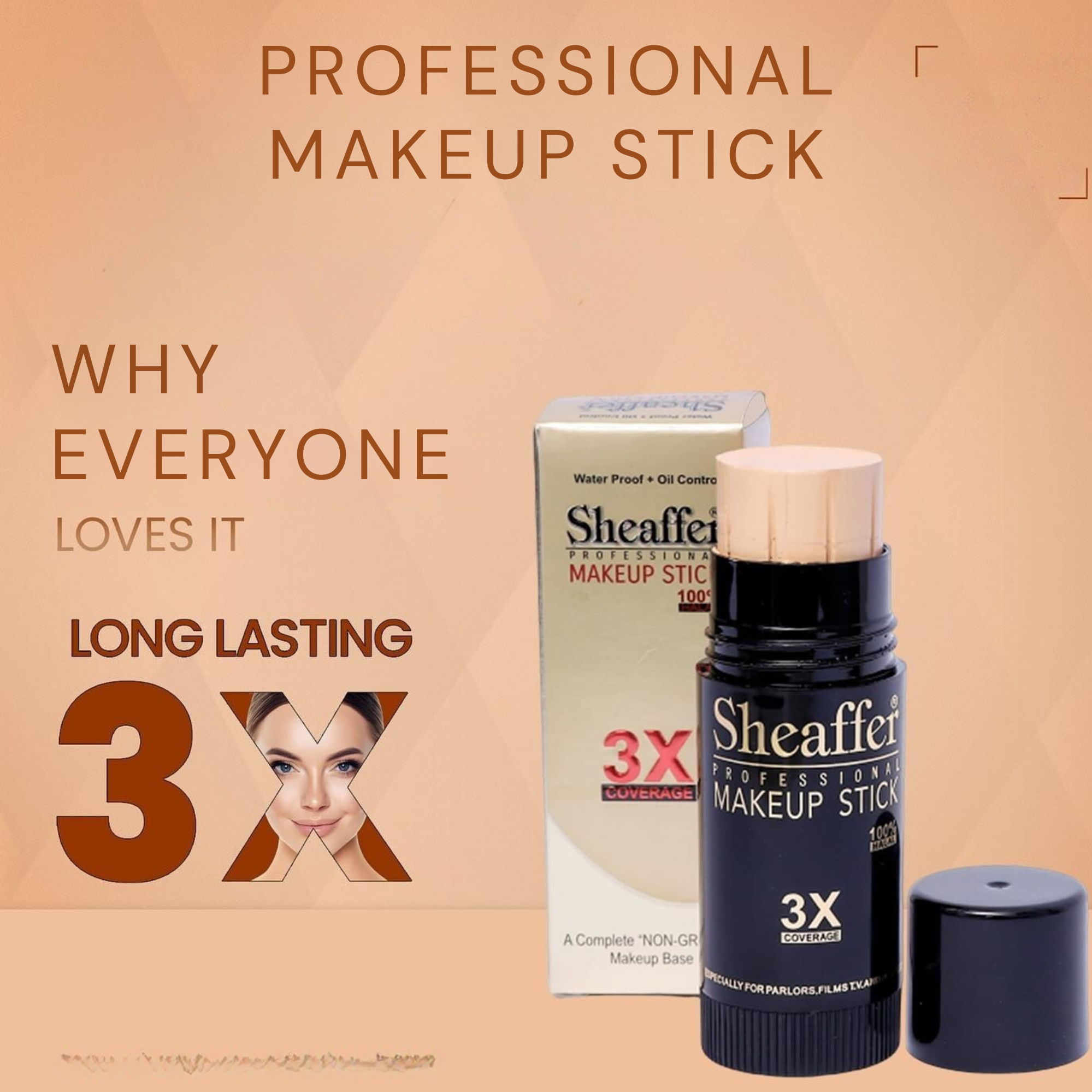 Sheaffer Stick Foundation - 3X Coverage, Zero Effort