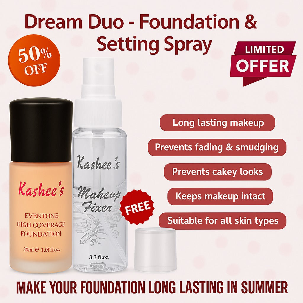 Dream Duo Kashe Eventone High Coverage Foundation with Setting Spray